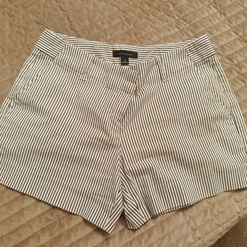 Ann Taylor Black and White Bermuda Shorts